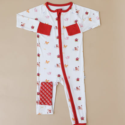 Wally Farm Zippered Romper